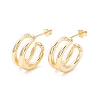 Wire Wrap C-shape Stud Earrings EJEW-A064-10G-RS-1
