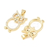 Brass Micro Pave Cubic Zirconia Pendants KK-C162-079G-02-2