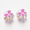 Alloy Enamel Butterfly Large Hole European Beads MPDL-R036-47G-2