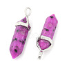 Natural Sesame Jasper/Kiwi Jasper Double Terminated Pointed Pendants G-F295-04I-4