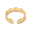 Ion Plating(IP) 304 Stainless Steel Crown Open Cuff Ring for Women RJEW-E066-08G-3
