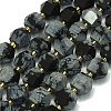 Natural Snowflake Obsidian Beads Strands G-I376-A04-01-1