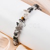 Natural Tourmalinated Quartz/Black Rutilated Quartz Stretch Bracelets X-BJEW-JB03681-01-6