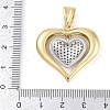 Rack Plating Heart Brass Micro Pave Clear Cubic Zirconia Pendants KK-P287-48A-GP-3