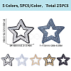 25Pcs 5 Styles Polyester & Plastic Embroider Thread Iron on/Sew On Patches PATC-HY0001-80-2