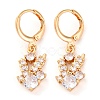 Brass Micro Pave Clear Cubic Zirconia Leverback Earrings EJEW-K300-45G-4