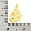 Brass Micro Pave Clear Cubic Zirconia Pendants KK-P263-05A-G-3