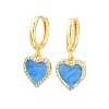 Brass Micro Pave Cubic Zirconia Hoop Dangle Earrings KK-CBA8324-16G-06-4