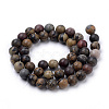 Natural Dendritic Jasper Beads Strands X-G-S259-10-8mm-2