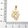 Brass Pave Cubic Zirconia Pendants KK-F919-28G-01-3