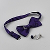 Polyester Pocket Towel Accessories & Bowknot Ties & Iron Cuffinks Sets AJEW-WH20007-78C-2