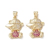 Brass Micro Pave Cubic Zirconia Pendants KK-M240-13-2