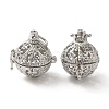 Rack Plating Brass Hollow Round Cage Pendants KK-Z029-04P-1