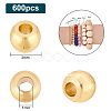 600Pcs Rack Plating Brass Round Spacer Beads KK-PH0005-84-2