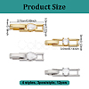 12Pcs 4 Styles Brass Micro Pave Clear Cubic Zirconia Fold Over Clasps KK-UN0004-48-3