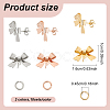 Bowknot Shapes Brass Stud Earring Findings KK-AN0001-09-2