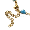 Ion Plating(IP) Golden 304 Stainless Steel Heart Link Chain Bracelet with Enamel BJEW-E088-01G-4