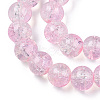 Transparent Crackle Baking Paint Glass Beads Strands DGLA-T003-01B-14-3