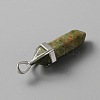 Natural Unakite Double Terminal Pointed Pendants G-TAC0001-07B-2