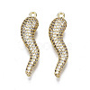 Brass Micro Pave Clear Cubic Zirconia Pendants ZIRC-S068-054-NF-2