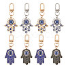 8Pcs 4 Style Alloy Enamel Turkish Evil Eye Pendant Decoration KEYC-GL0001-07-1