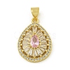 Rack Plating Brass Pave Cubic Zirconia Pendants KK-U029-28G-05-1