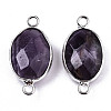 Natural Amethyst Links/Connectors G-T131-102-19-2