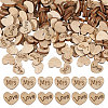 1400Pcs 2 Styles Heart Wood Craft Supplies WOOD-GL0001-23-1