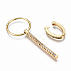 Brass Micro Pave Clear Cubic Zirconia Interlocking Clasps KK-T063-64G-NF-4