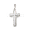 Brass Pave Natural White Shell Pendants KK-S522-01A-P-1