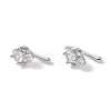 Heart Brass Micro Pave Cubic Zirconia Cuff Earrings for Women EJEW-E308-01P-1