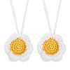 Sunflower Wool Braided Pendant Decorations AJEW-WH0258-857A-1