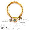 304 Stainless Steel Enamel Charm Round Beaded Stretch Bracelets for Women WGE1DD1-03-1