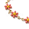 304 Stainless Steel Flower Link Bracelets for Women BJEW-C076-02C-01-2