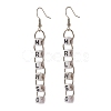 Word Ivrhes Long Brass Dangle Earrings for Women EJEW-JE04753-6