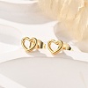 PVD Vacuum Plating 304 Stainless Steel Tiny Hollow Out Heart Stud Earrings for Women EJEW-P212-06G-1