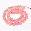 Cherry Quartz Glass Bead Strands X-G-P256-06-8mm-2