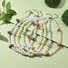 Plastic Imitation Pearl with Acrylic Sports Ball Beaded Necklaces for Women NJEW-JN04660-2