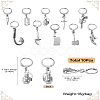 10Pcs 10 Style Killer's Weapon Theme Alloy Pendant Locking Stitch Markers HJEW-CJ00010-8