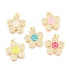 Brass Micro Pave Clear Cubic Zirconia Pendants KK-I683-05-1