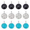 12Pcs 3 Colors Synthetic Turquoise Pendants STAS-UN0039-61-1