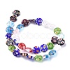 Flat Round Handmade Millefiori Glass Beads Strands LK-R004-62-2
