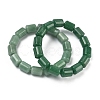 Column Natural Green Aventurine Beads Stretch Bracelets for Women Men BJEW-A148-01A-16-4