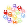 Spray Painted Transparent Acrylic Beads OACR-N140-02-1