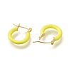 Brass Enamel Hoop Earrings for Women EJEW-M211-01LG-F-2