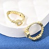 Heart Brass Micro Pave Clear Cubic Zirconia Hoop Earrings EJEW-D348-26G-5