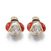 Alloy Rhinestones Enamel Pendants ENAM-T009-53B-RS-1