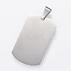 Tarnish Resistant 304 Stainless Steel Stamping Blank Tag Pendants STAS-R090-32-1