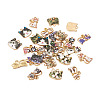 28Pcs 14 Style Printed Alloy Pendants FIND-BG0001-04-3