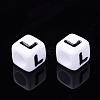 Acrylic Horizontal Hole Letter Beads PL37C9129-L-2